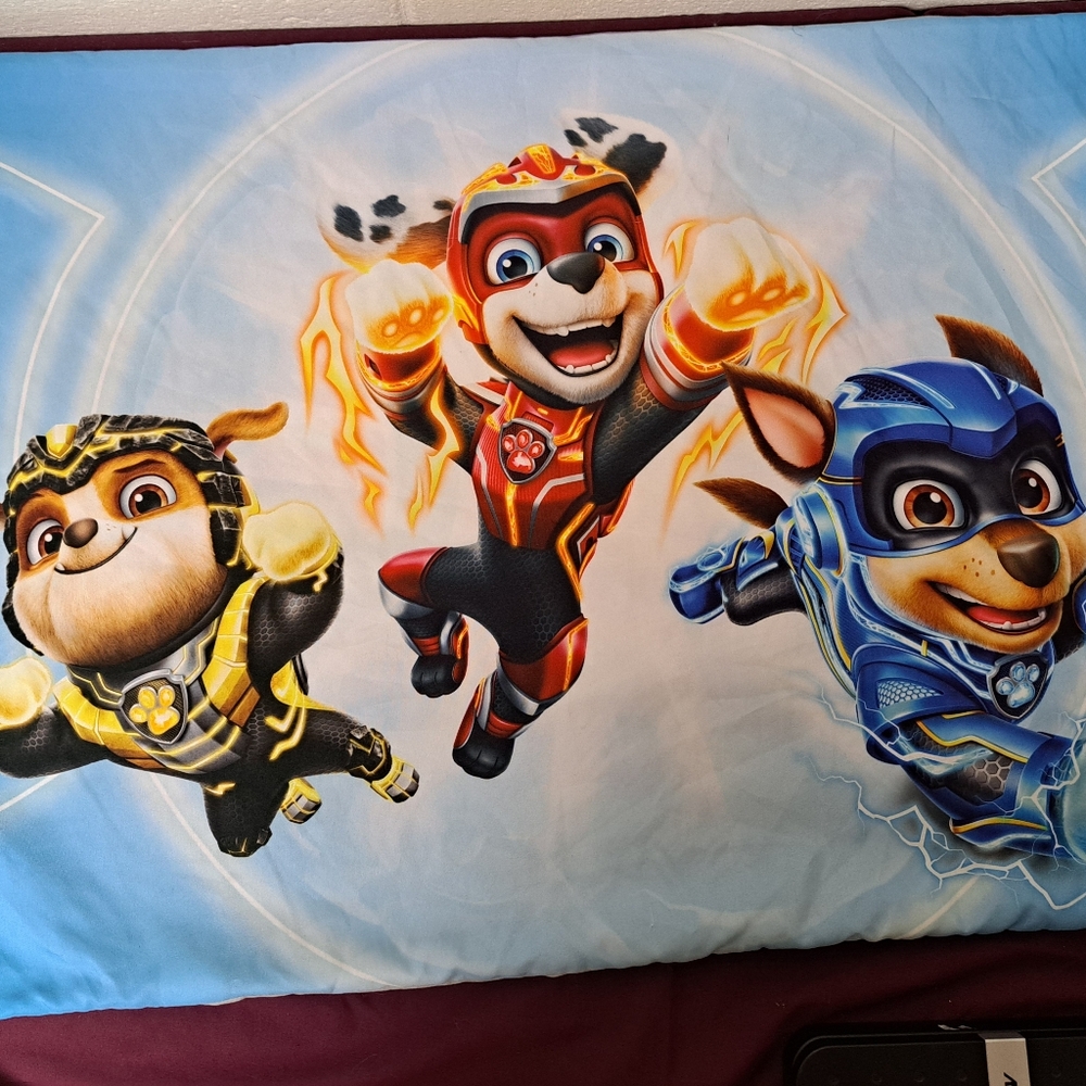 Paw Patrol Mighty Movie Pillowcase Standard Size.